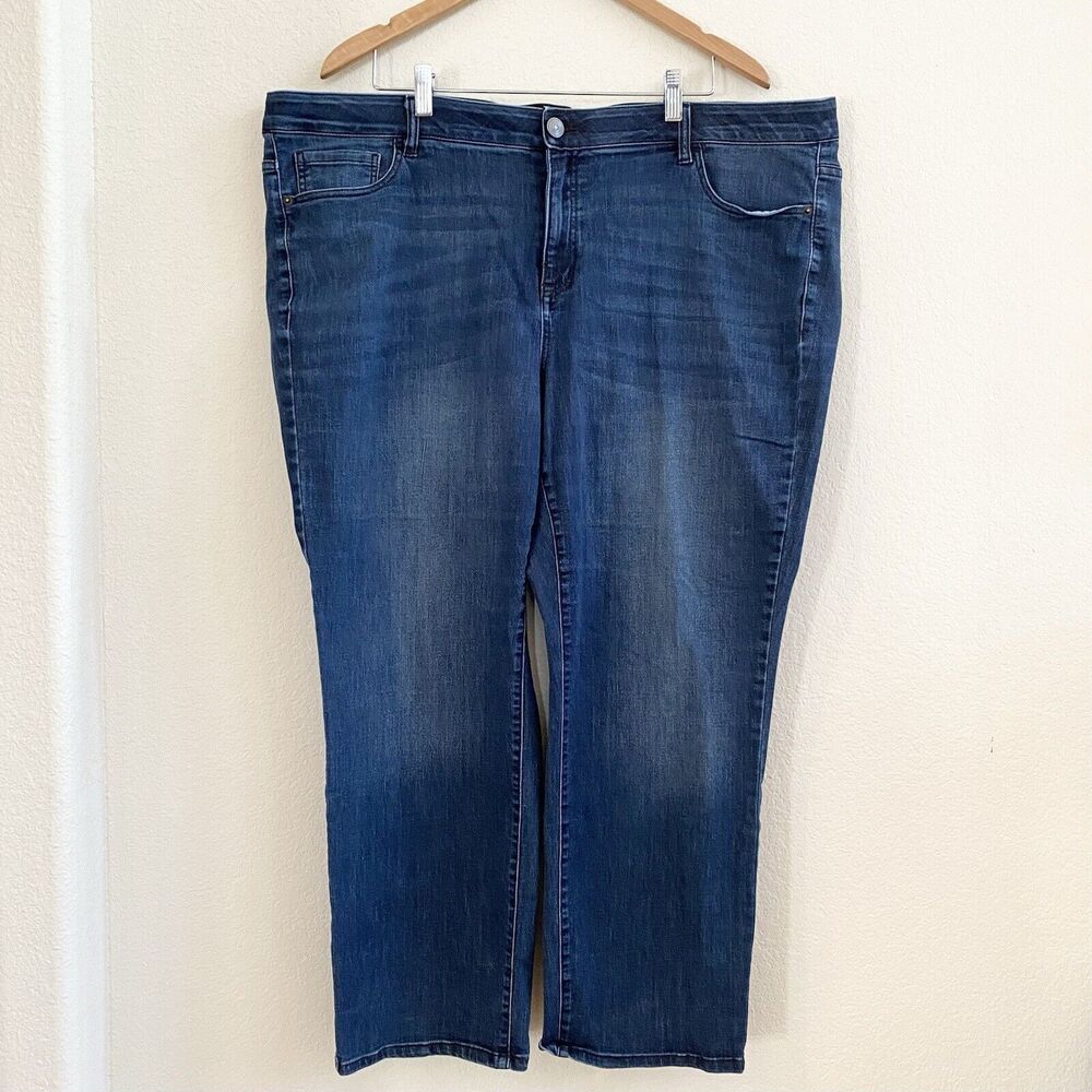 Venezia Lane Bryant Womens 24S Dark Wash Stretch Denim Blue Jeans